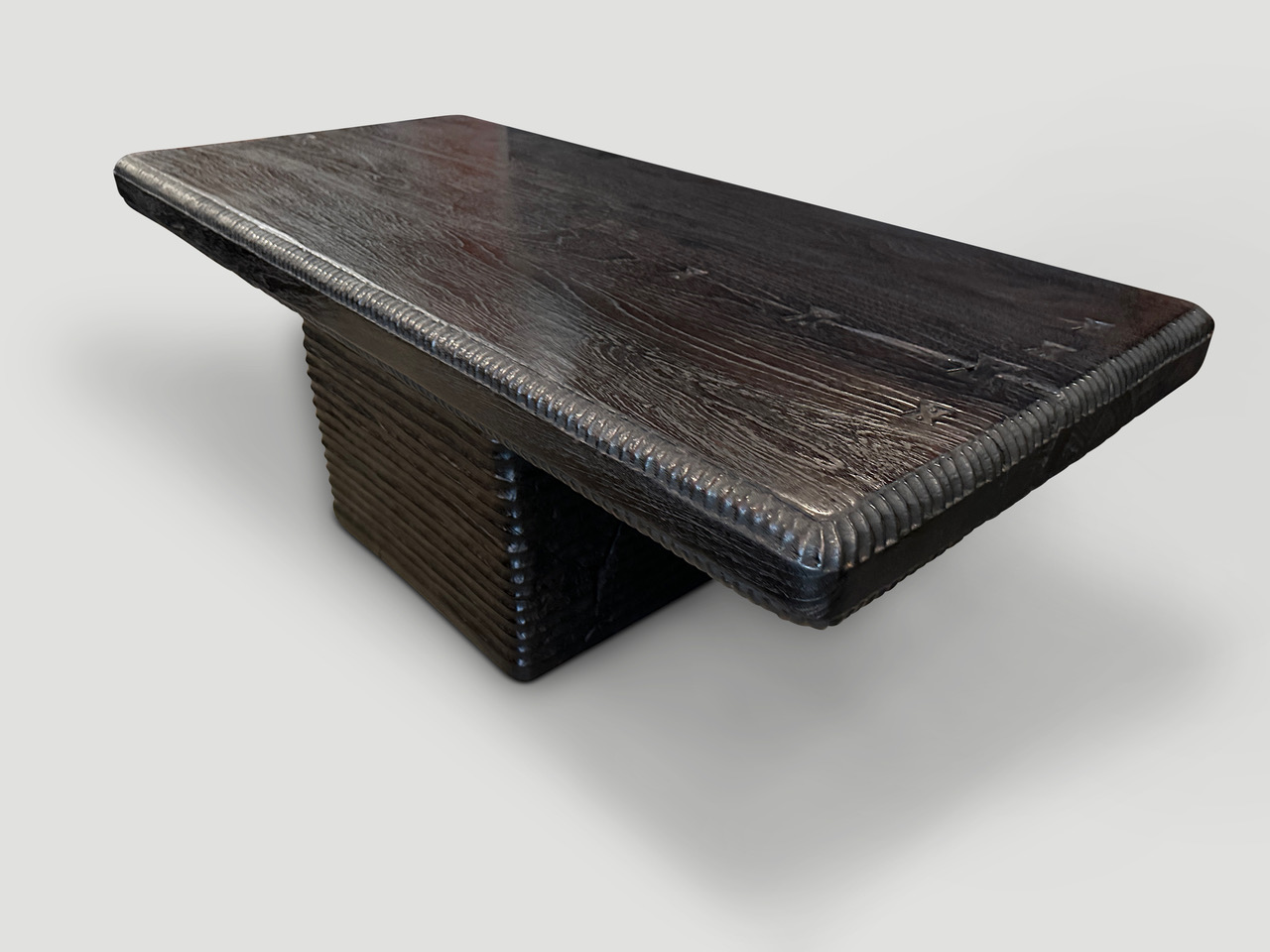 IMPRESSIVE MINIMALIST CARVED COFFEE TABLE