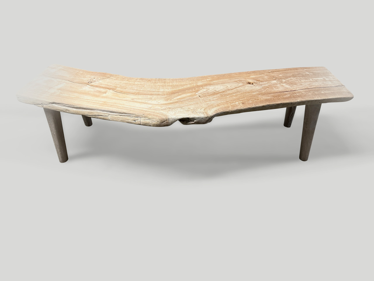 curved st barts teak wood bench