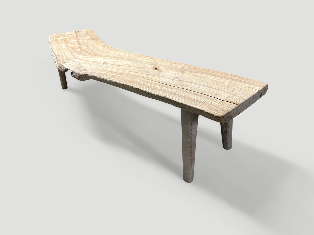 curved st barts teak wood bench