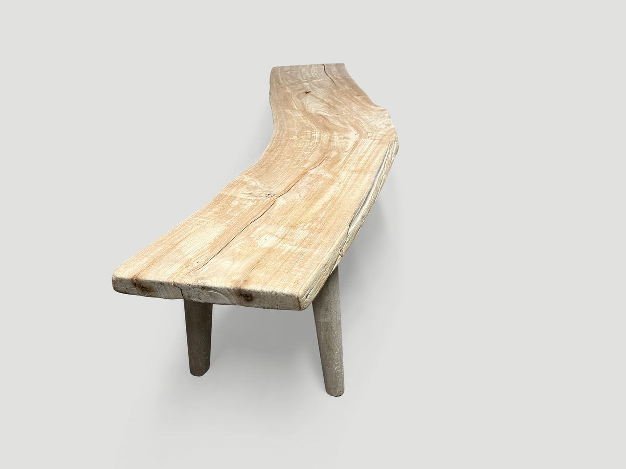 curved st barts teak wood bench