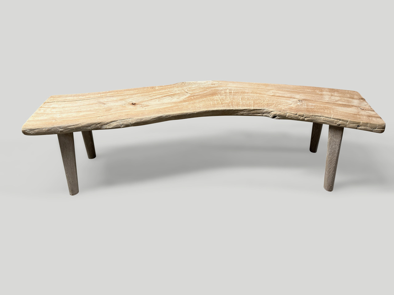 curved st barts teak wood bench