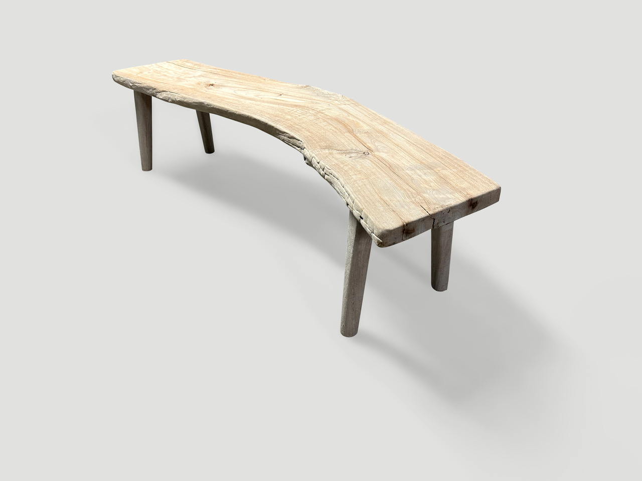 curved st barts teak wood bench