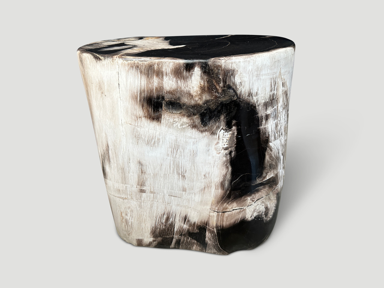 high quality super smooth petrified wood side table