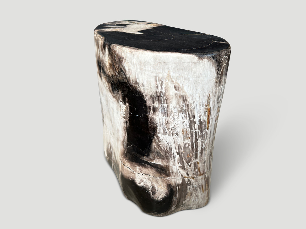 high quality super smooth petrified wood side table