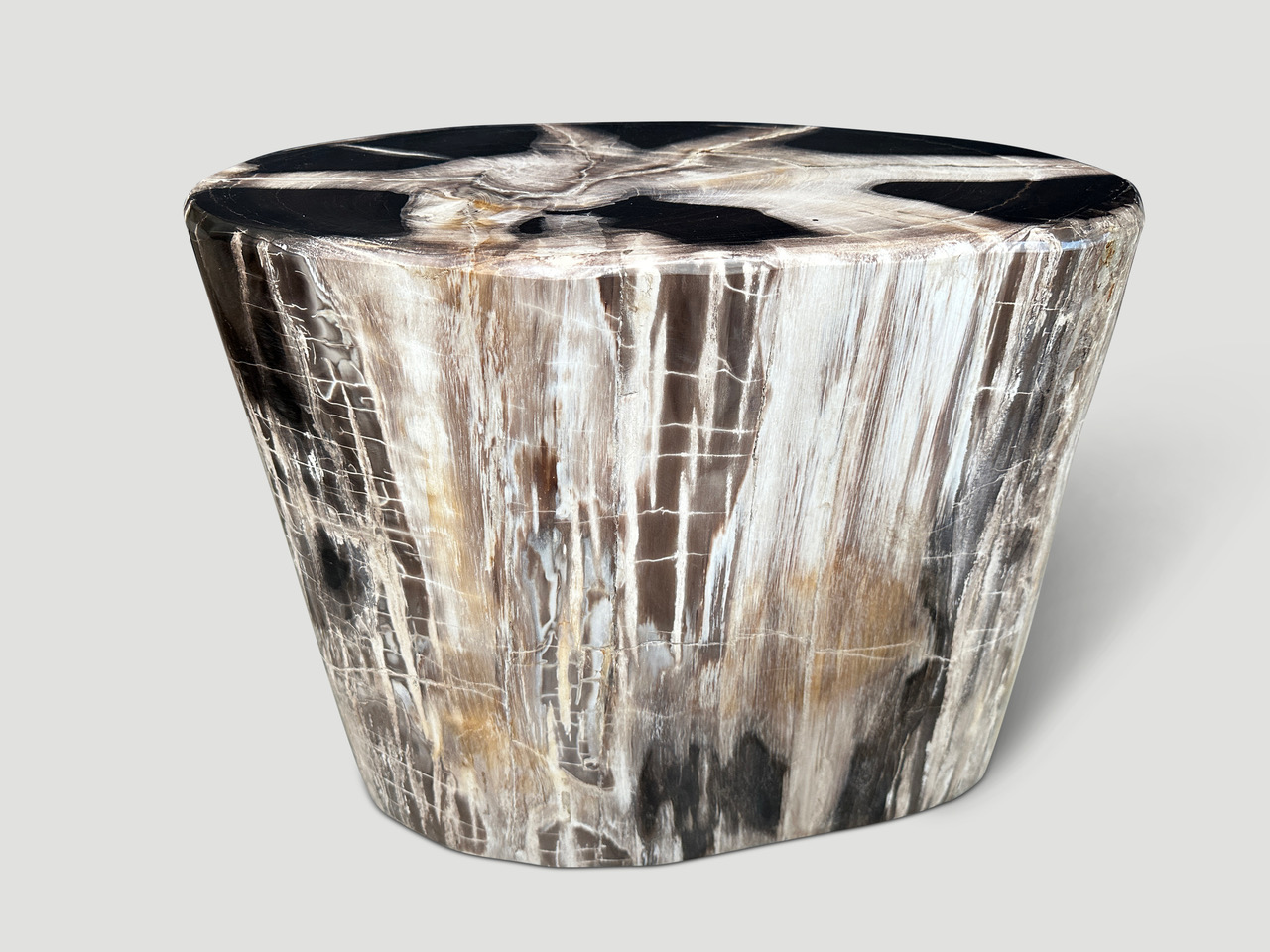 petrified wood side table