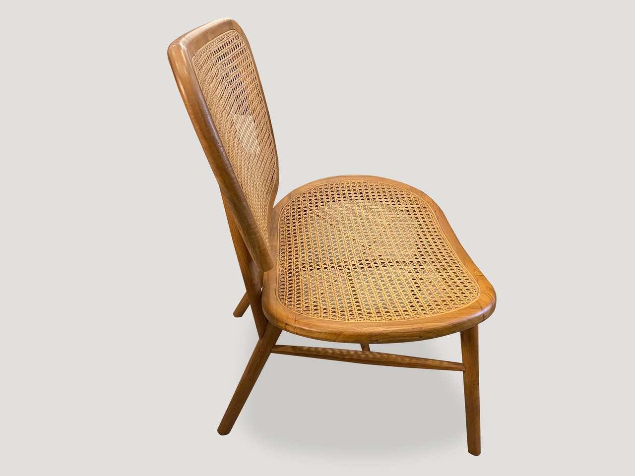 teak wood and rattan chair