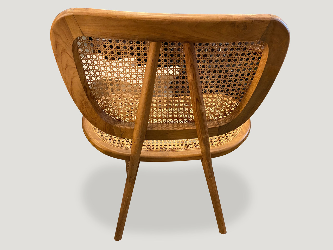 teak wood and rattan chair