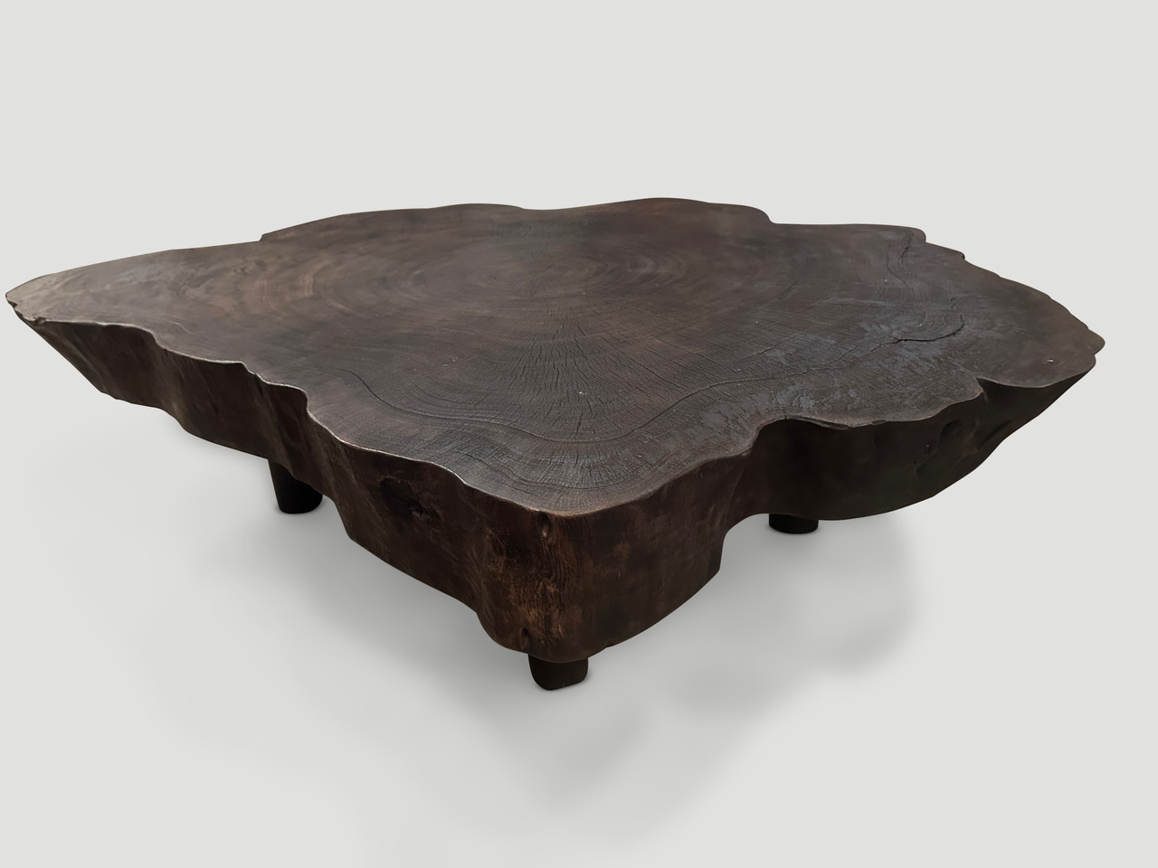 amorphous charred coffee table