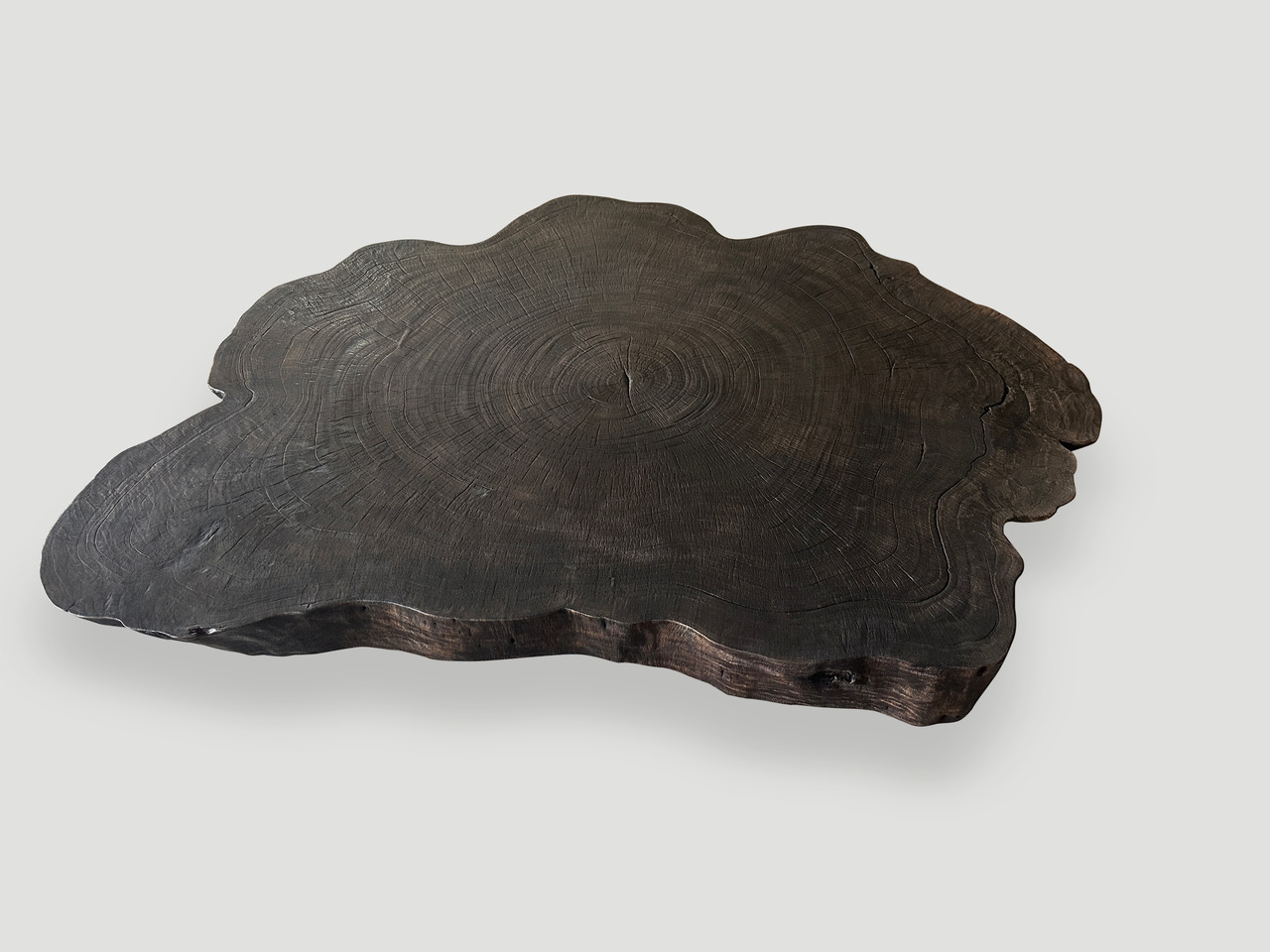 amorphous charred coffee table