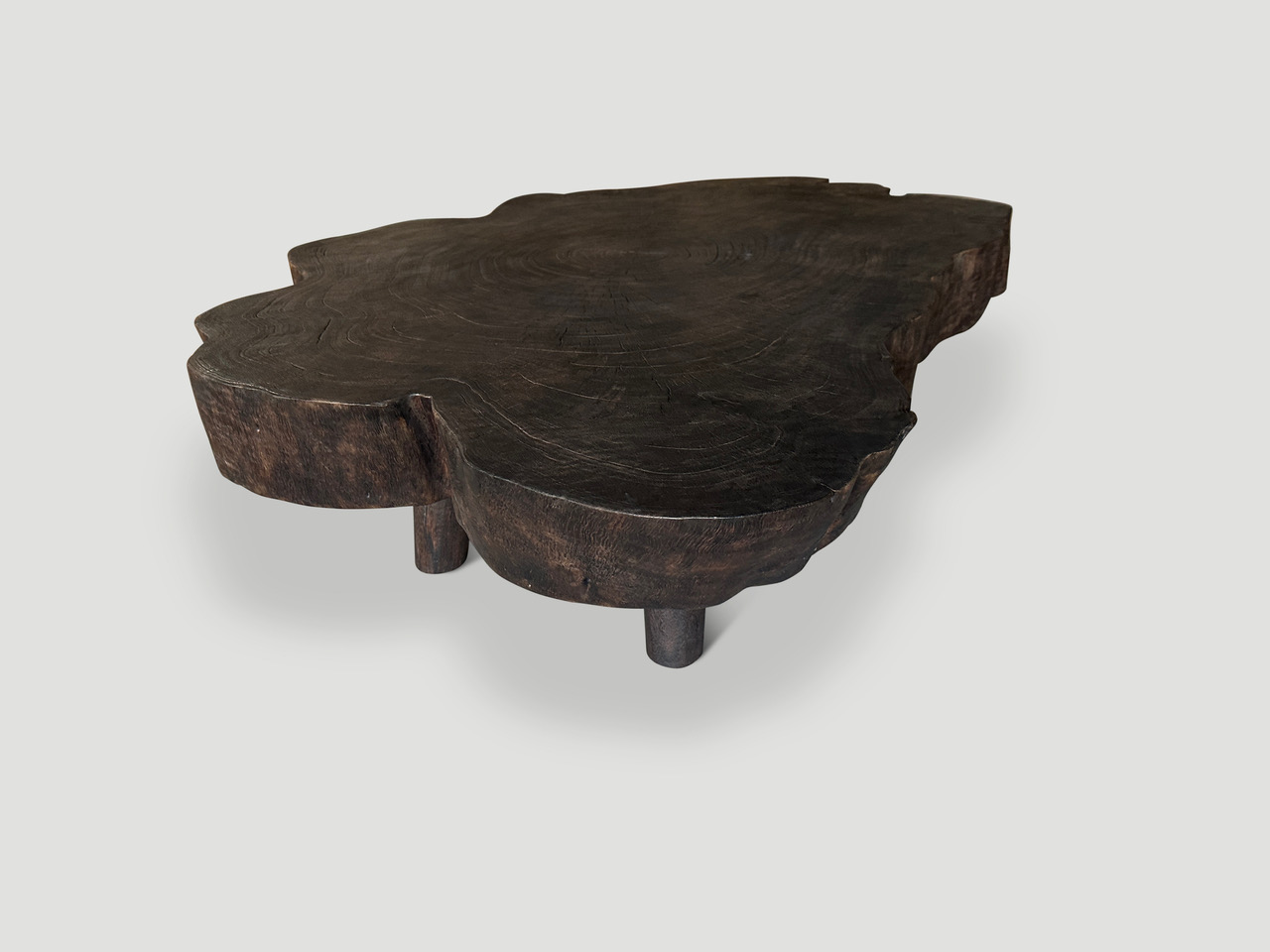 amorphous charred coffee table