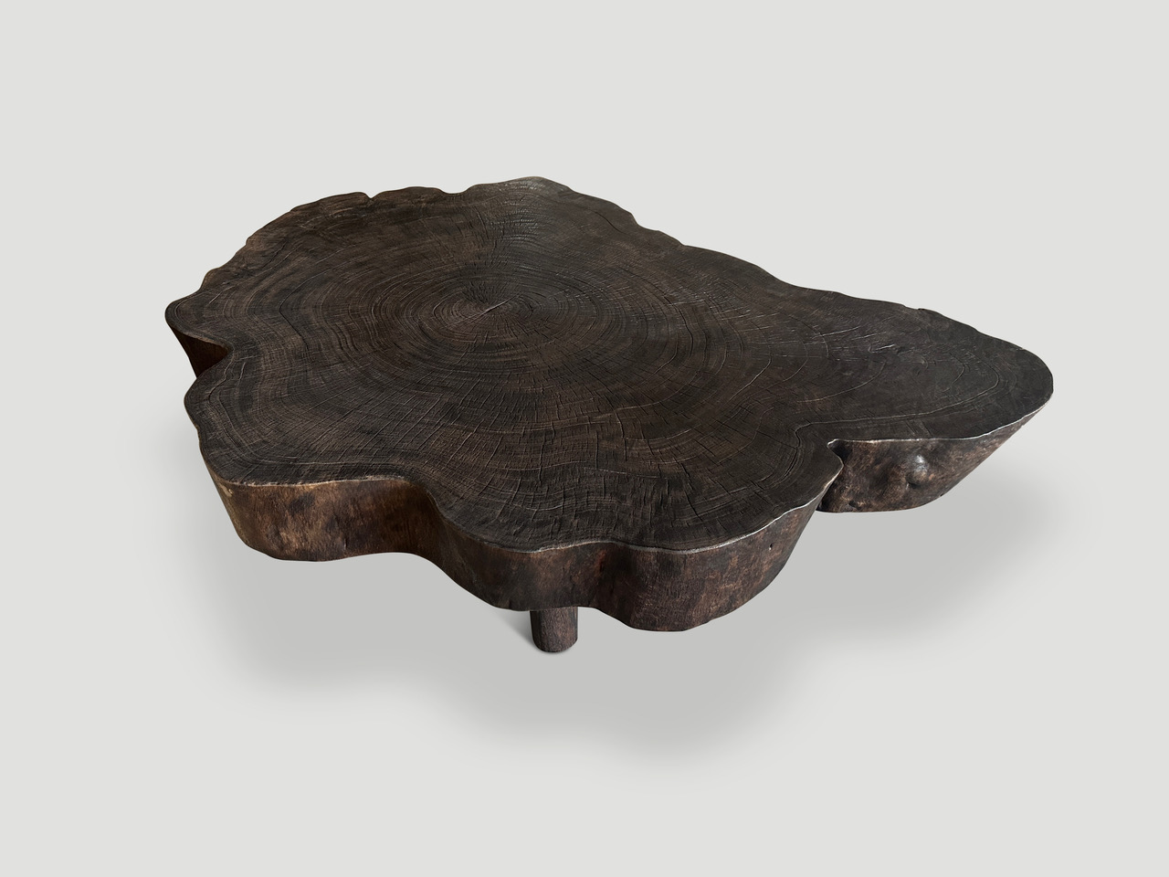 amorphous charred coffee table