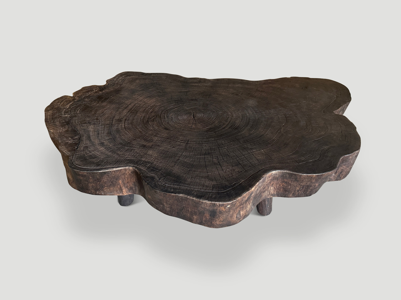 amorphous charred coffee table