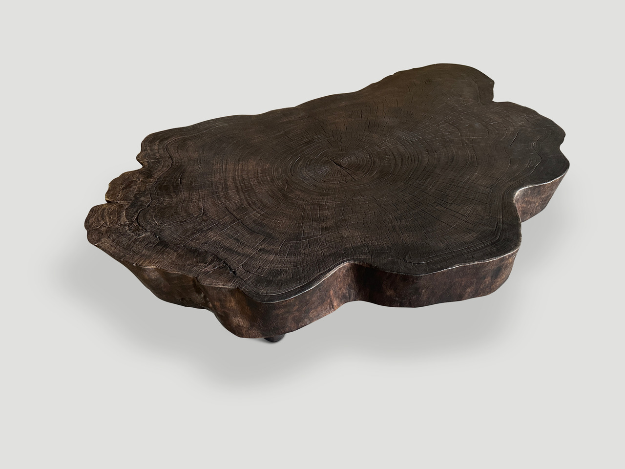 amorphous charred coffee table