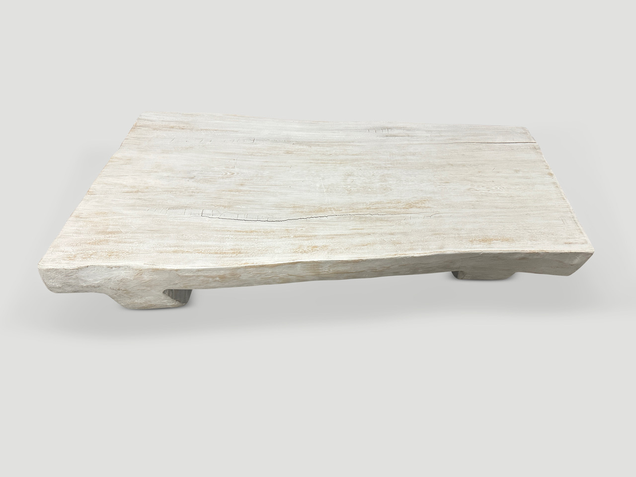 LOW MINIMALIST WHITE WASHED COFFEE TABLE