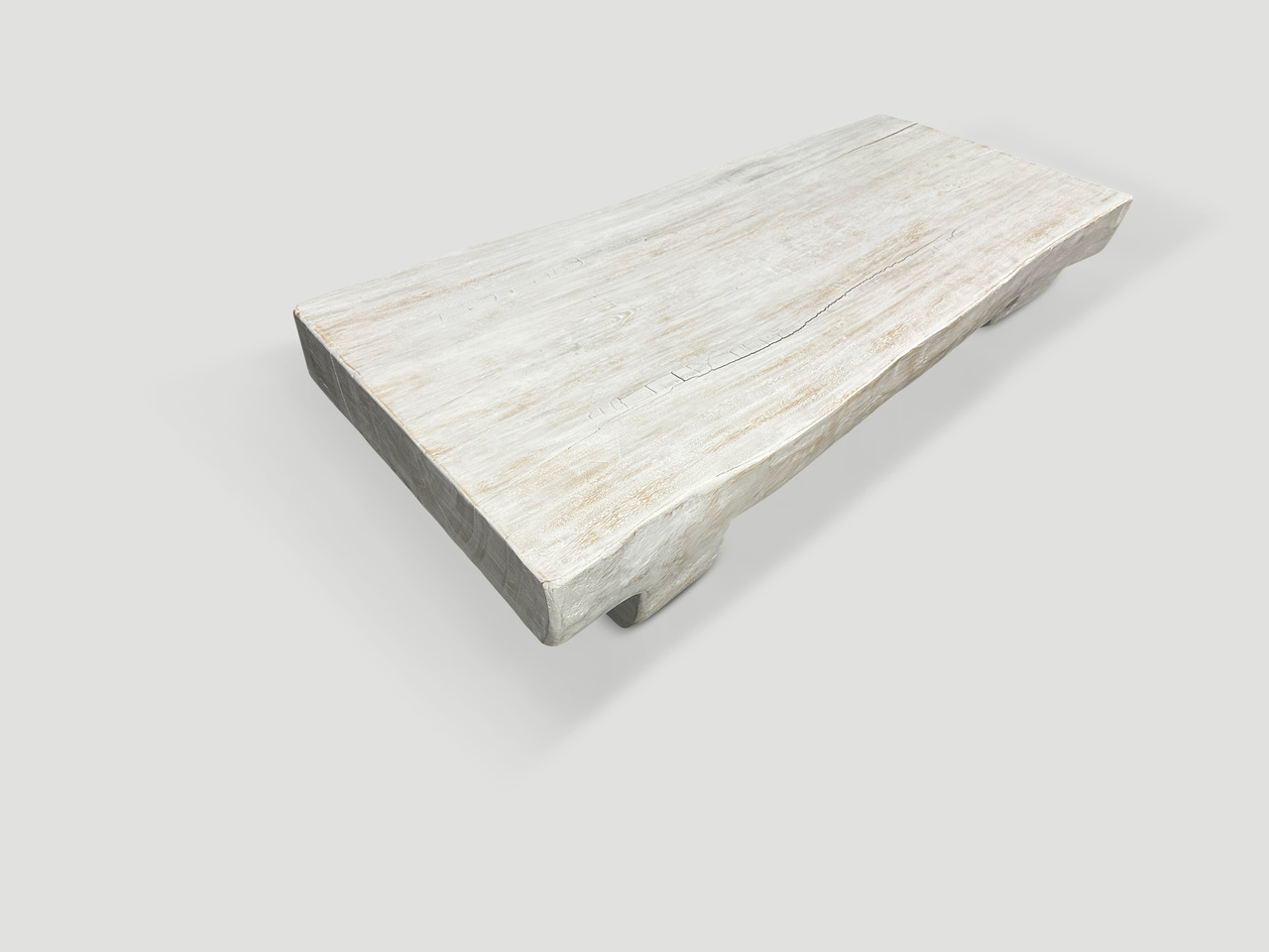 LOW MINIMALIST WHITE WASHED COFFEE TABLE