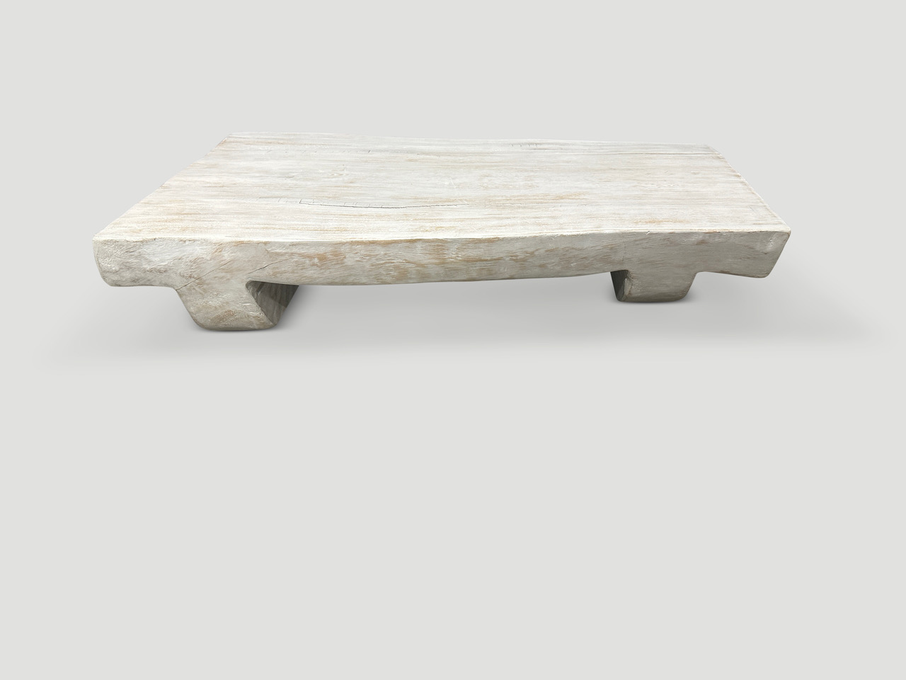 LOW MINIMALIST WHITE WASHED COFFEE TABLE