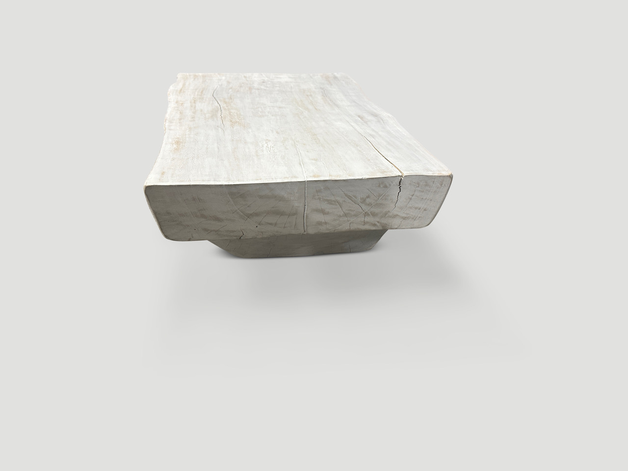 LOW MINIMALIST WHITE WASHED COFFEE TABLE