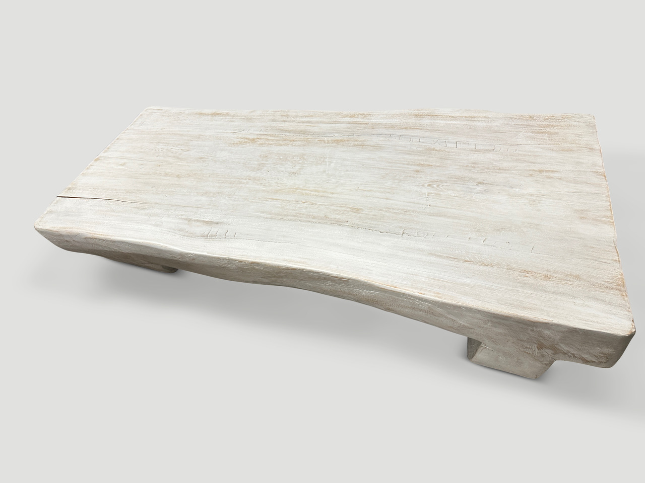 LOW MINIMALIST WHITE WASHED COFFEE TABLE