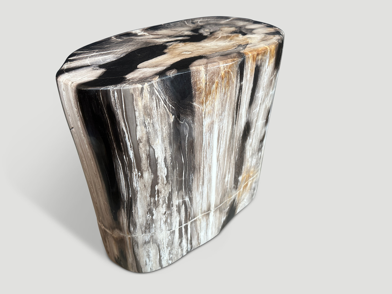 high quality super smooth petrified wood side table