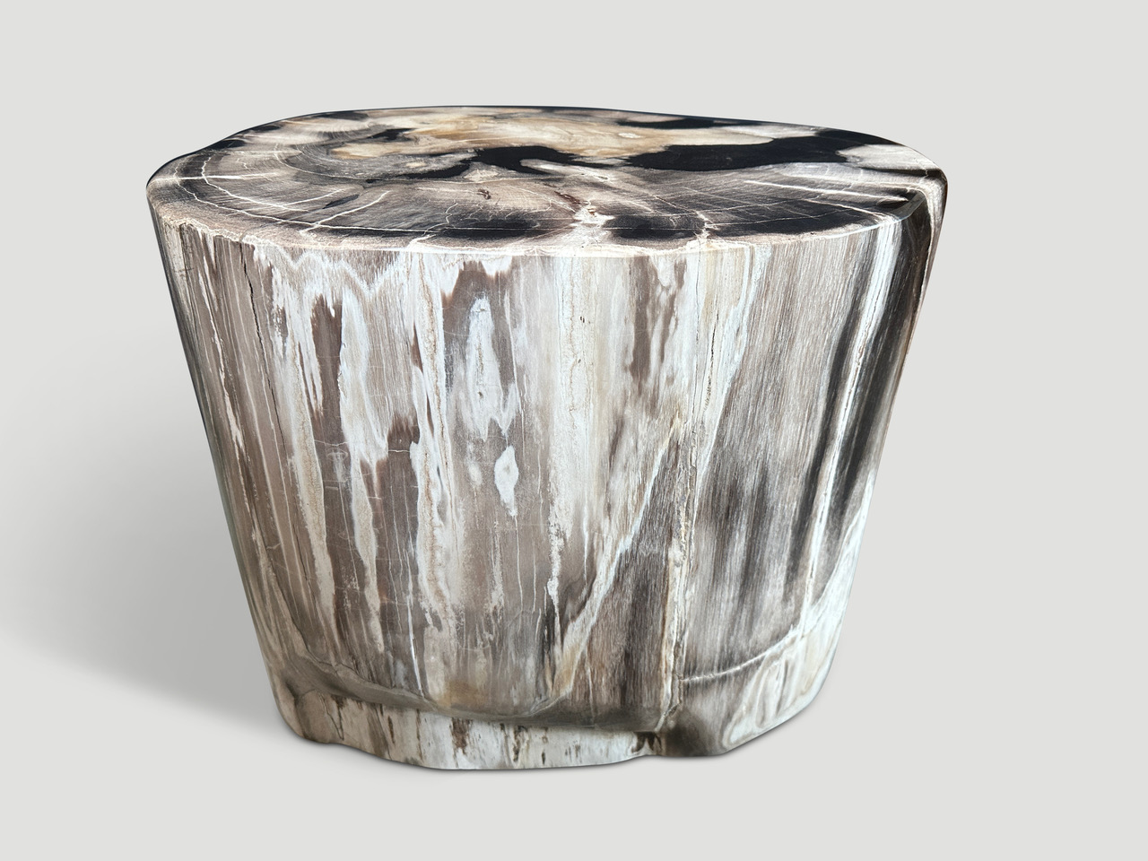 high quality super smooth petrified wood side table