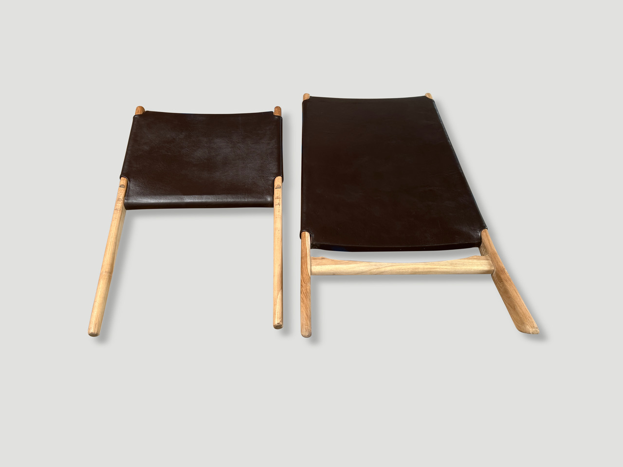 minimalist folding leather chair