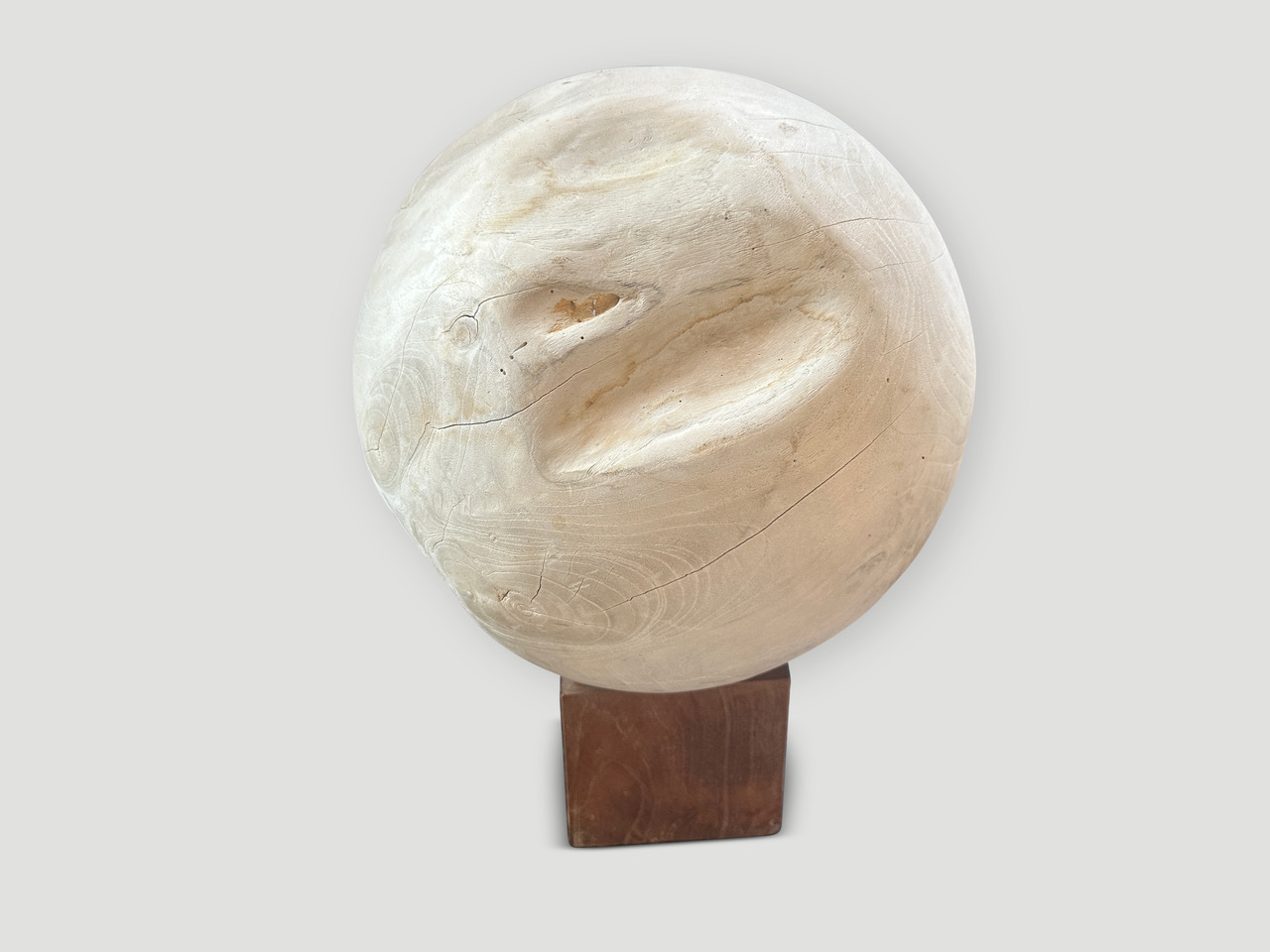 sculptural bleached sphere on a stand