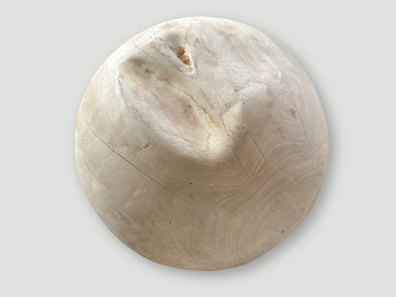 sculptural bleached sphere on a stand