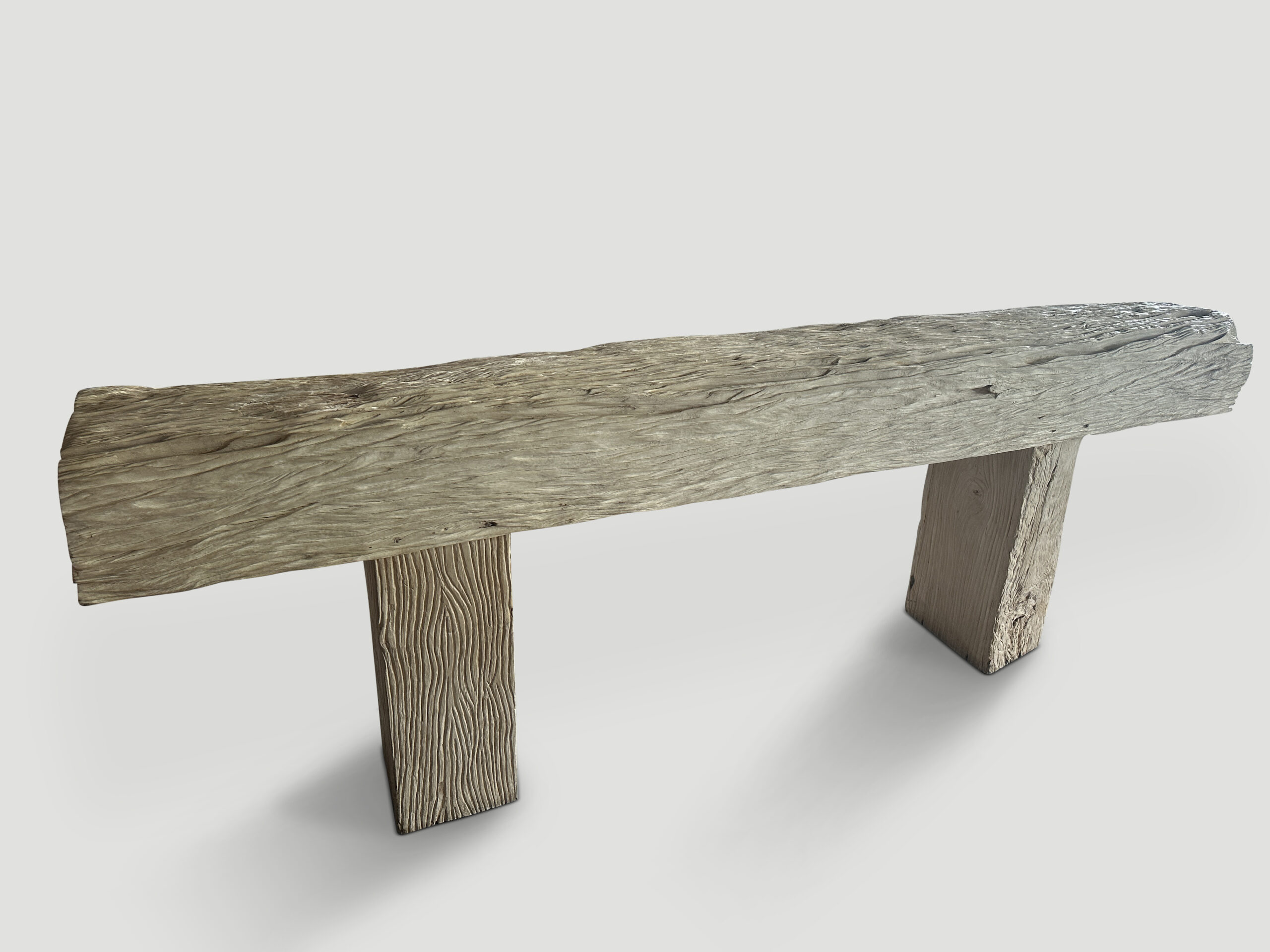 bleached teak wood console table