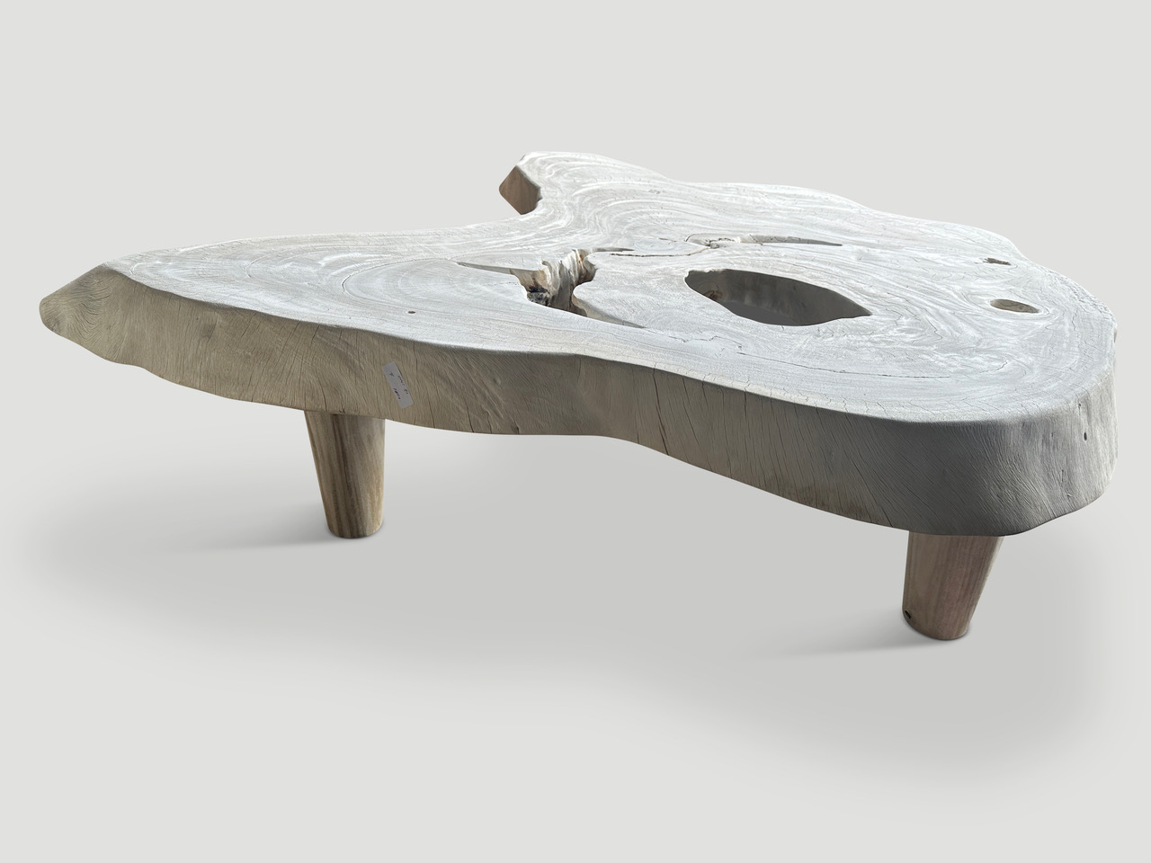 bleached suar wood coffee table