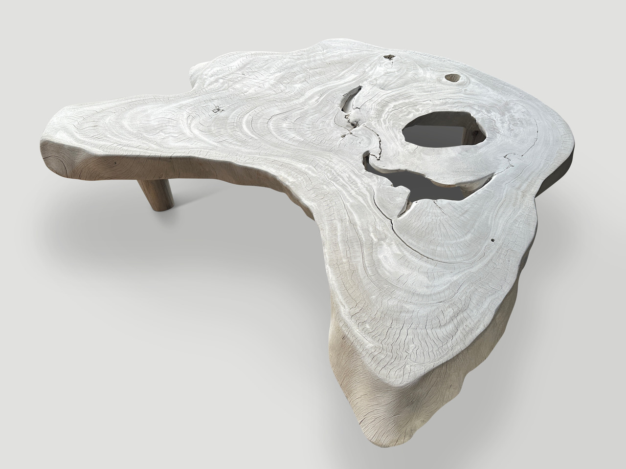 bleached suar wood coffee table