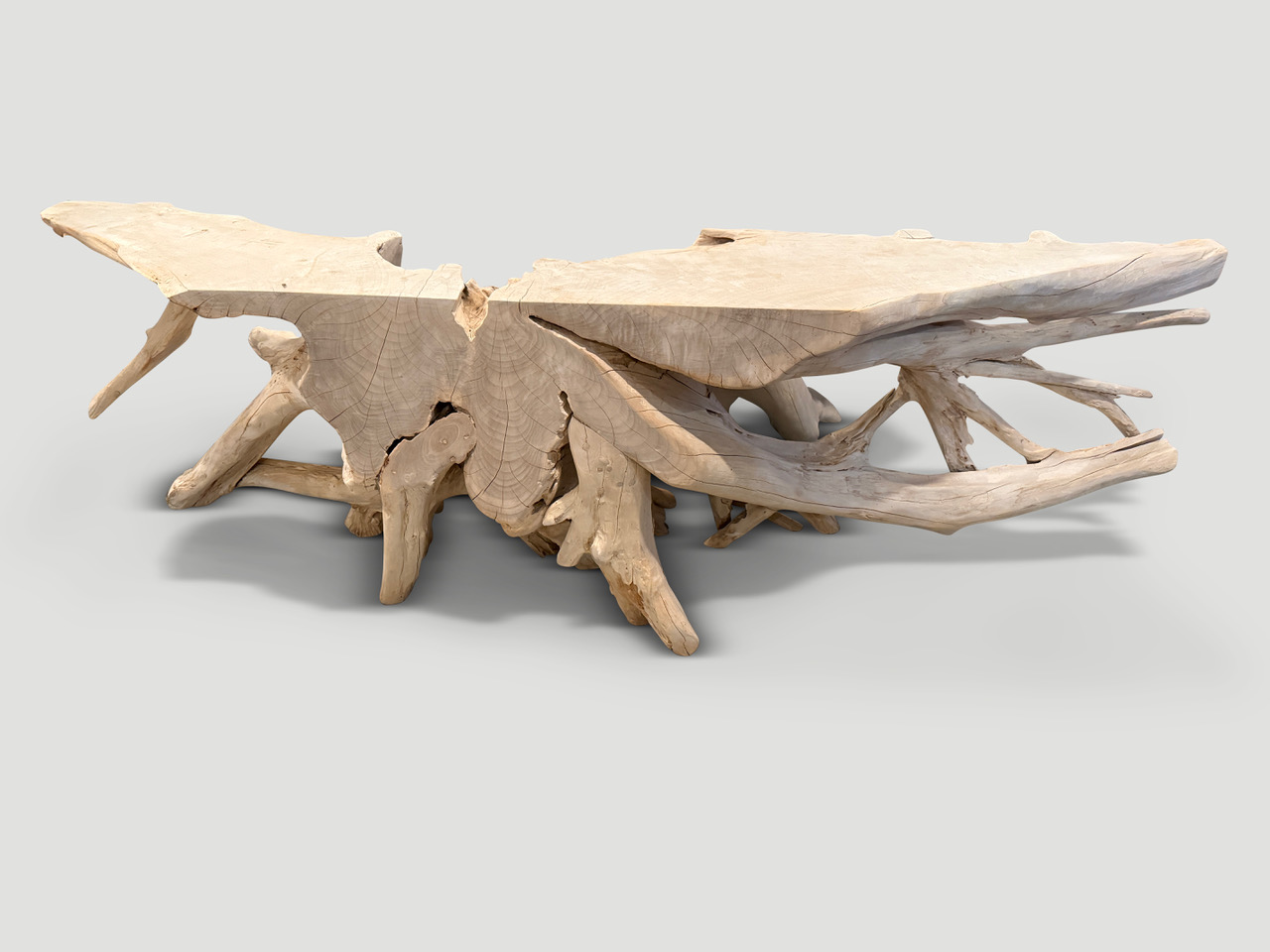 natural organic formed console table