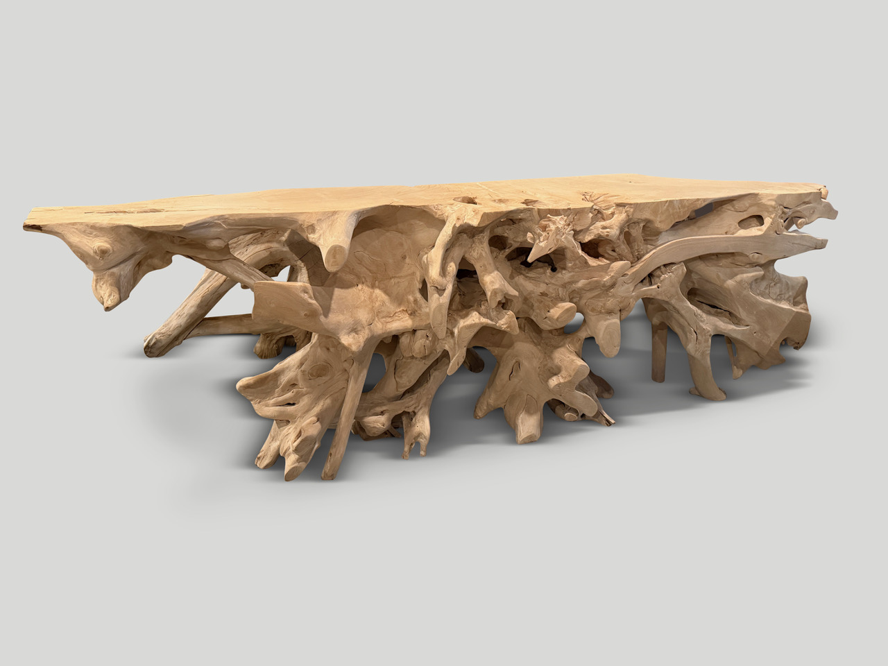 MONUMENTAL BLEACHED TEAK Wood CONSOLE TABLE