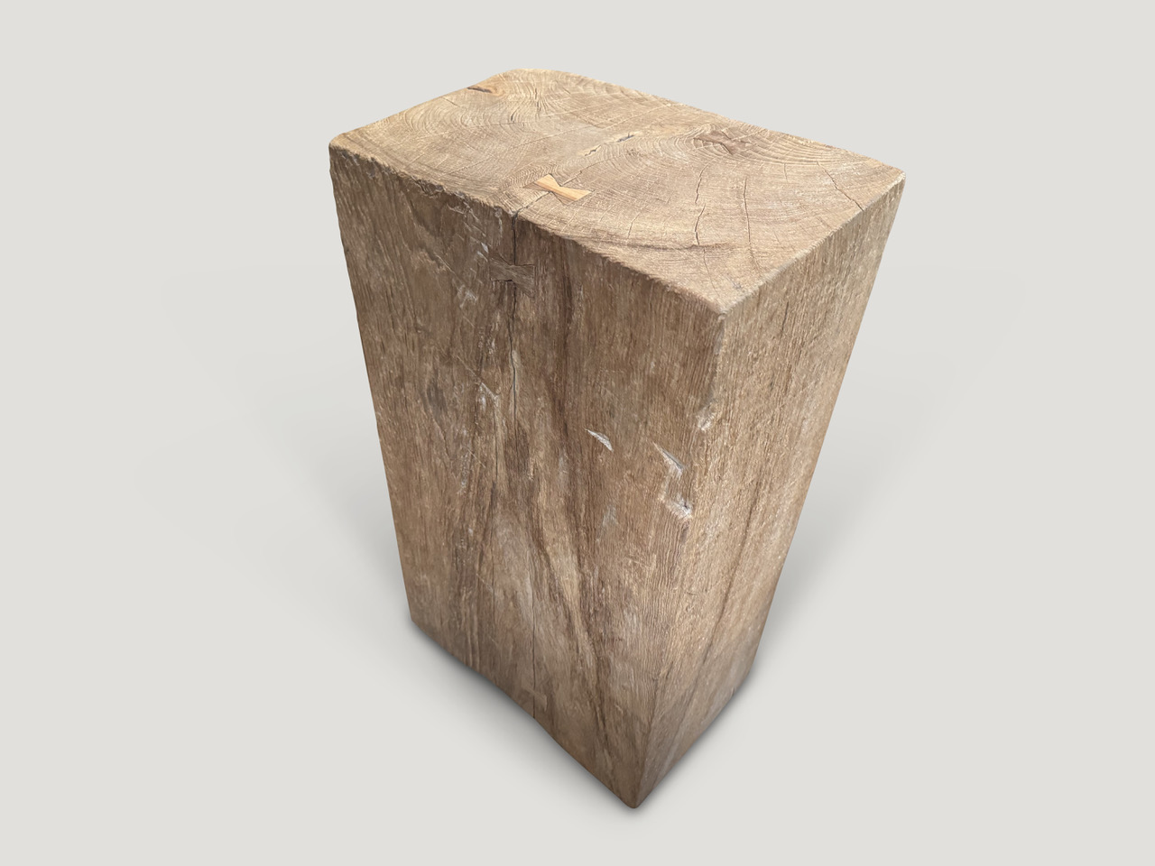 sculptural teak wood side table or pedestal