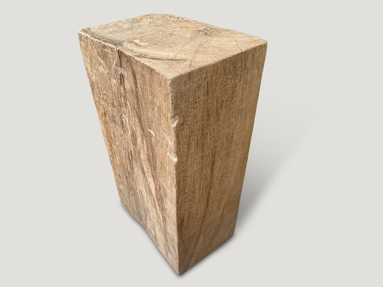 sculptural teak wood side table or pedestal