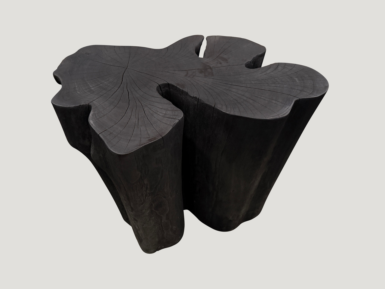 amorphous charred side table