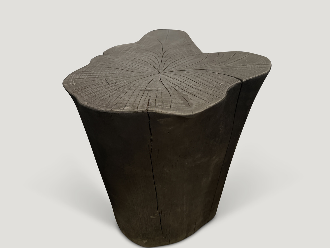 burnt wood side table