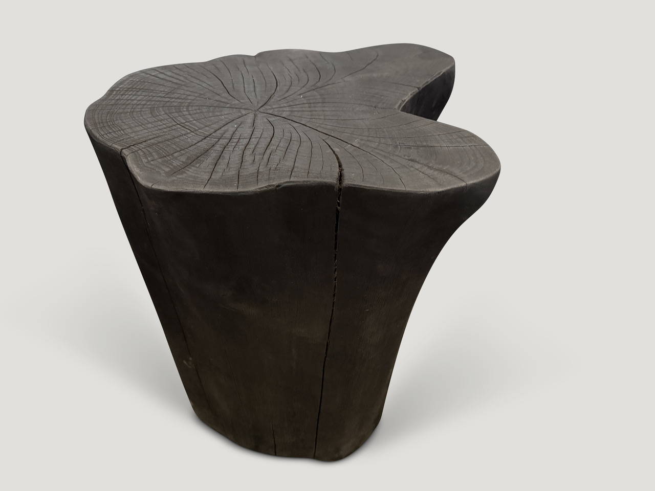 burnt wood side table