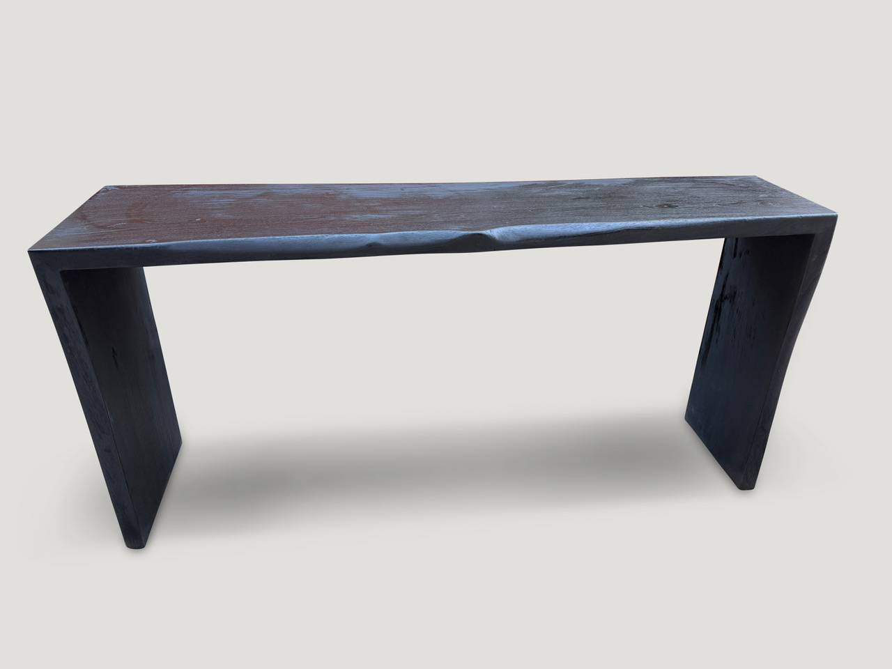 charred minimalist console table