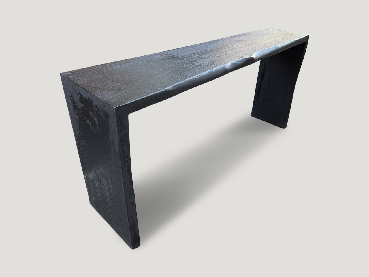 charred minimalist console table