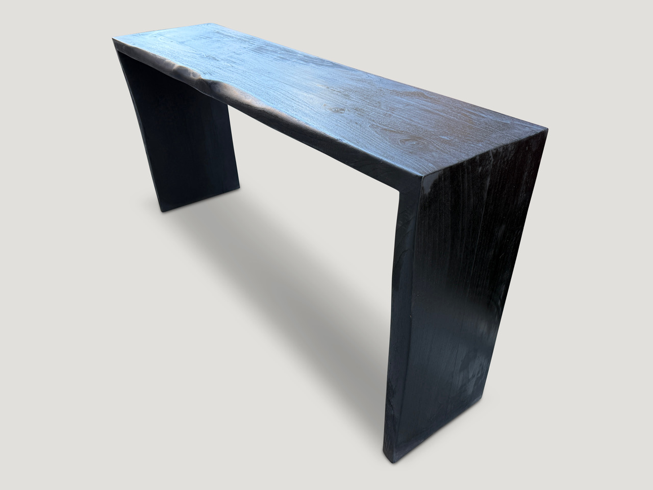 charred minimalist console table