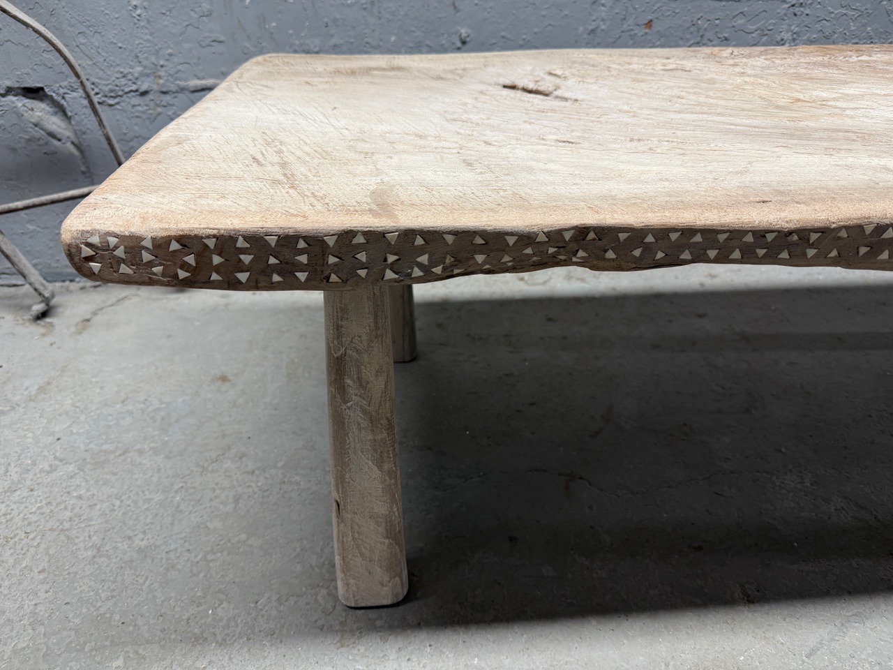 shell inlaid teak coffee table