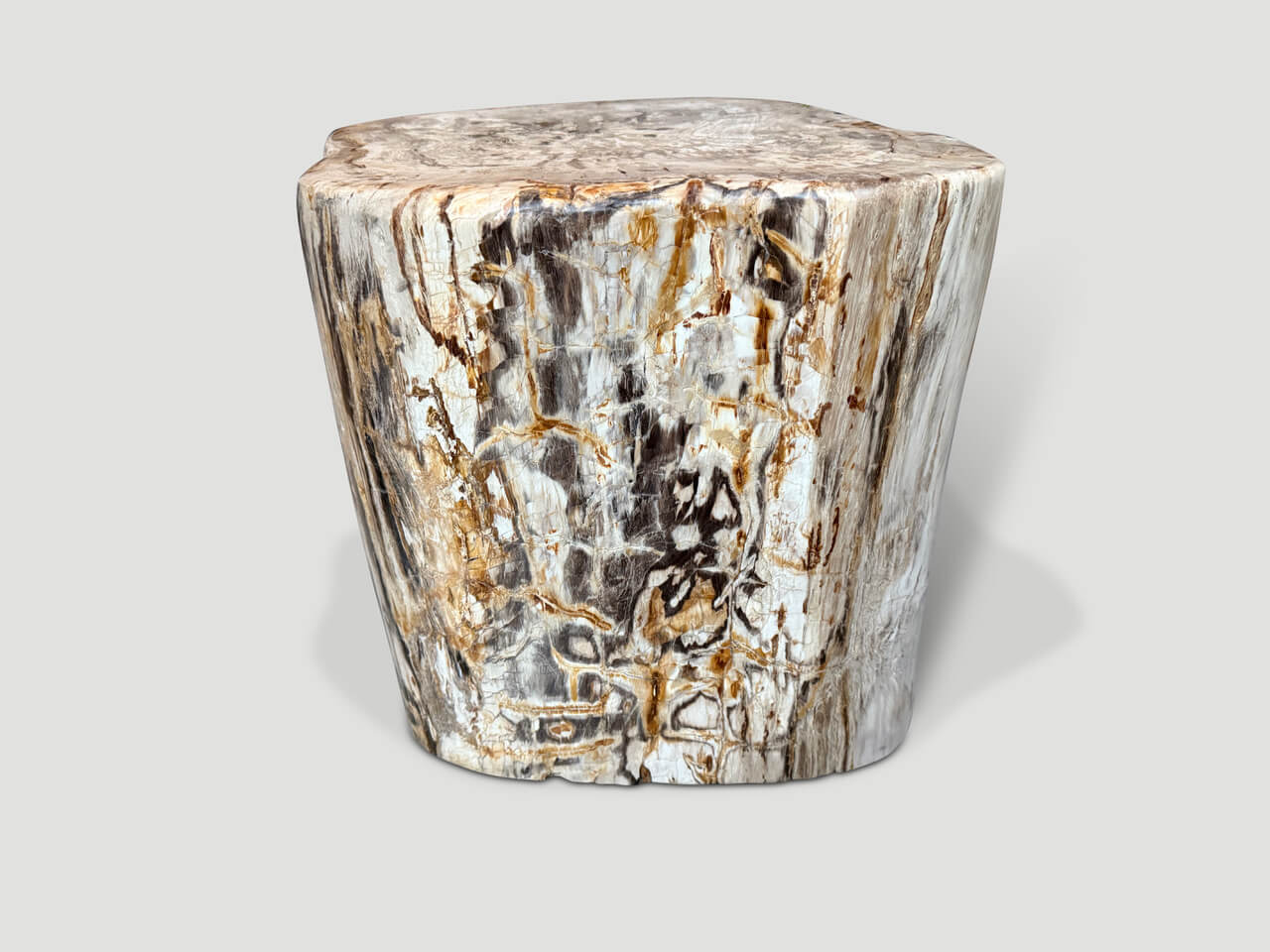 high quality petrified wood side table