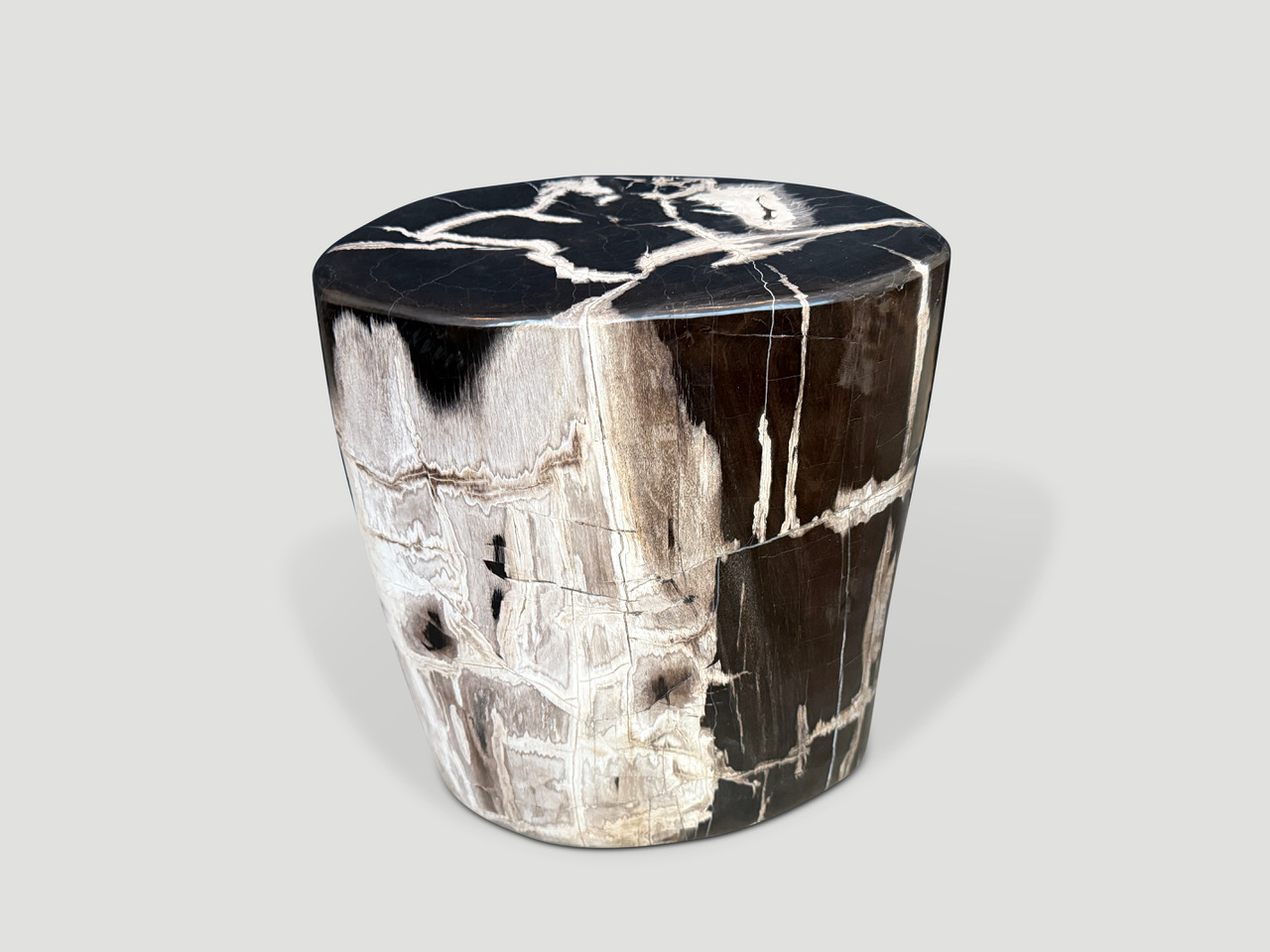 high quality super smooth petrified wood side table