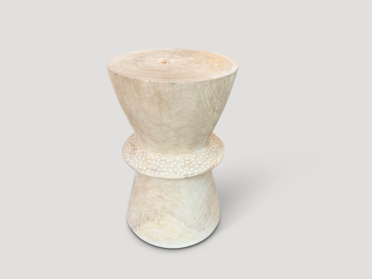 shell and teak wood side table