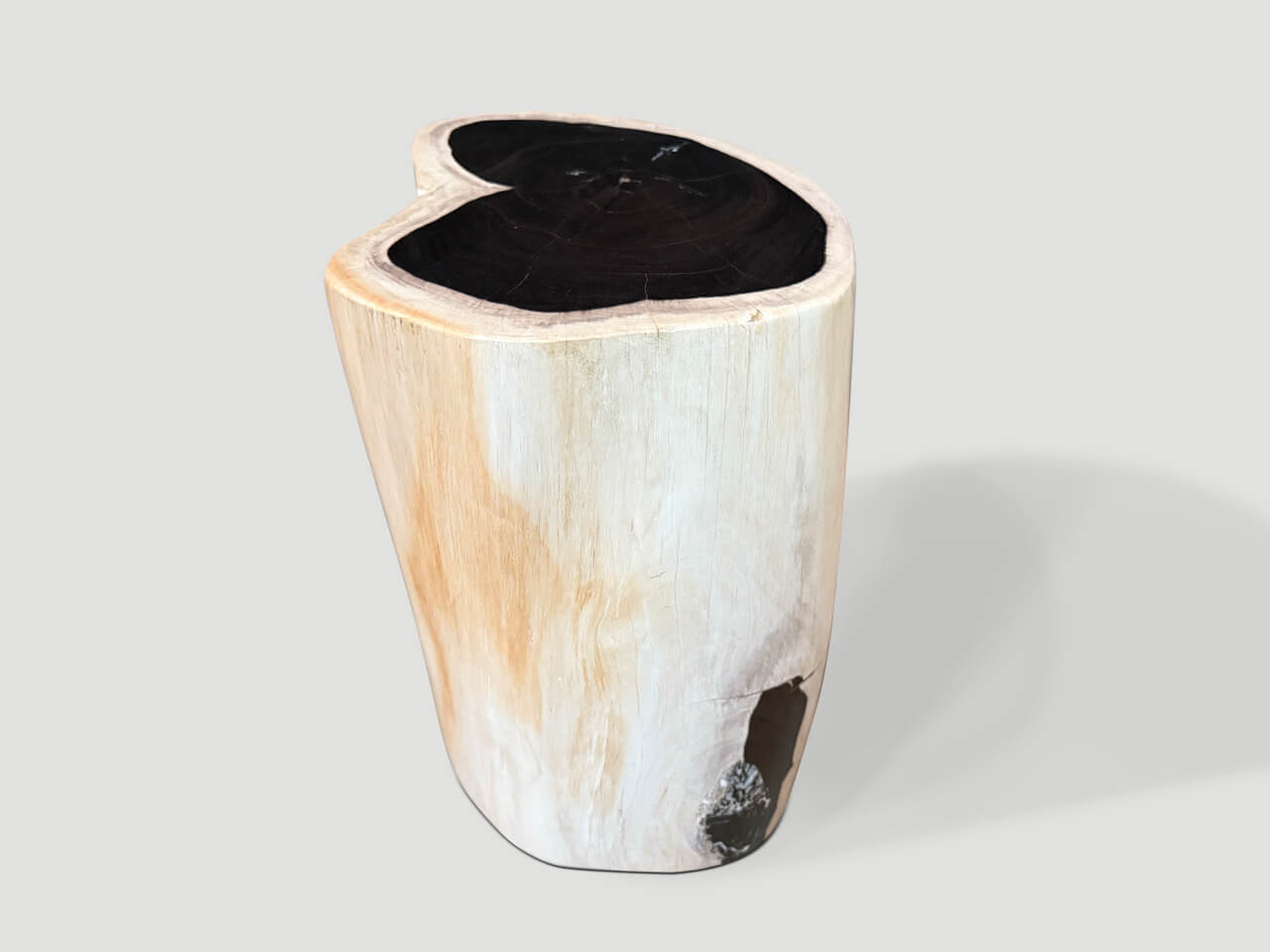 high quality super smooth petrified wood side table