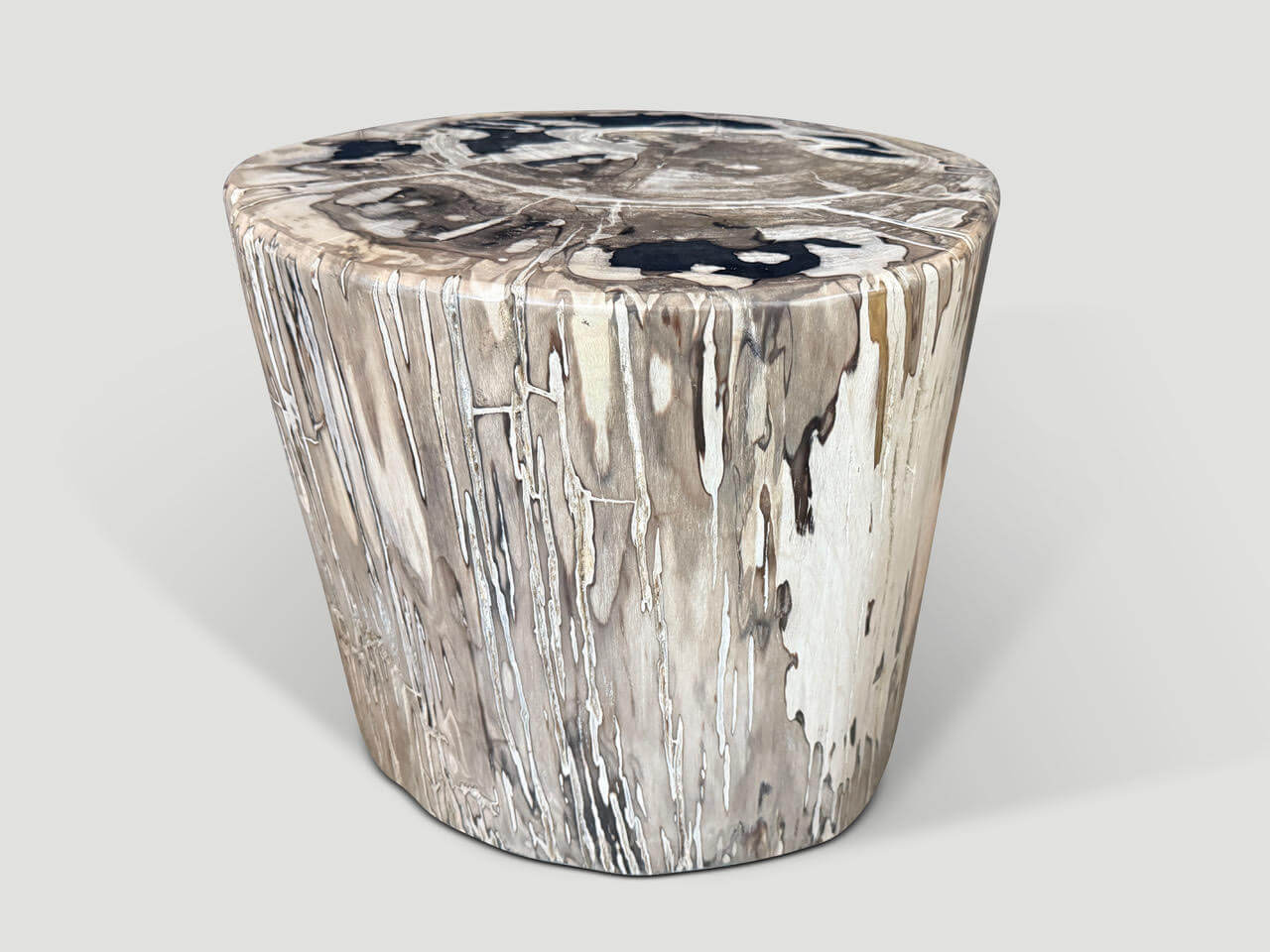 IMPRESSIVE LARGE PETRIFIED WOOD SIDE TABLE