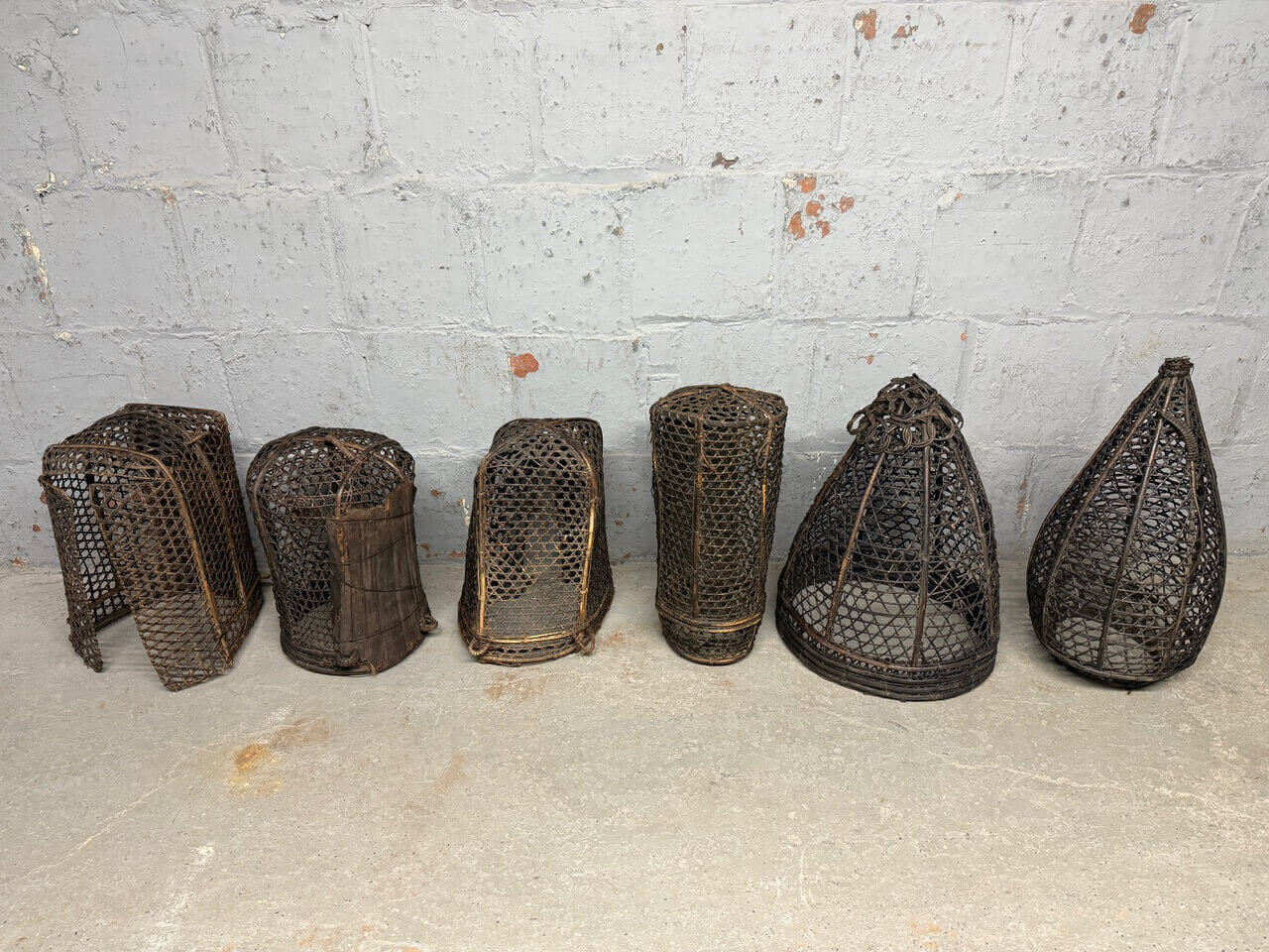 ANTIQUE FISHERMAN BASKET OR LIGHT FIXTURE