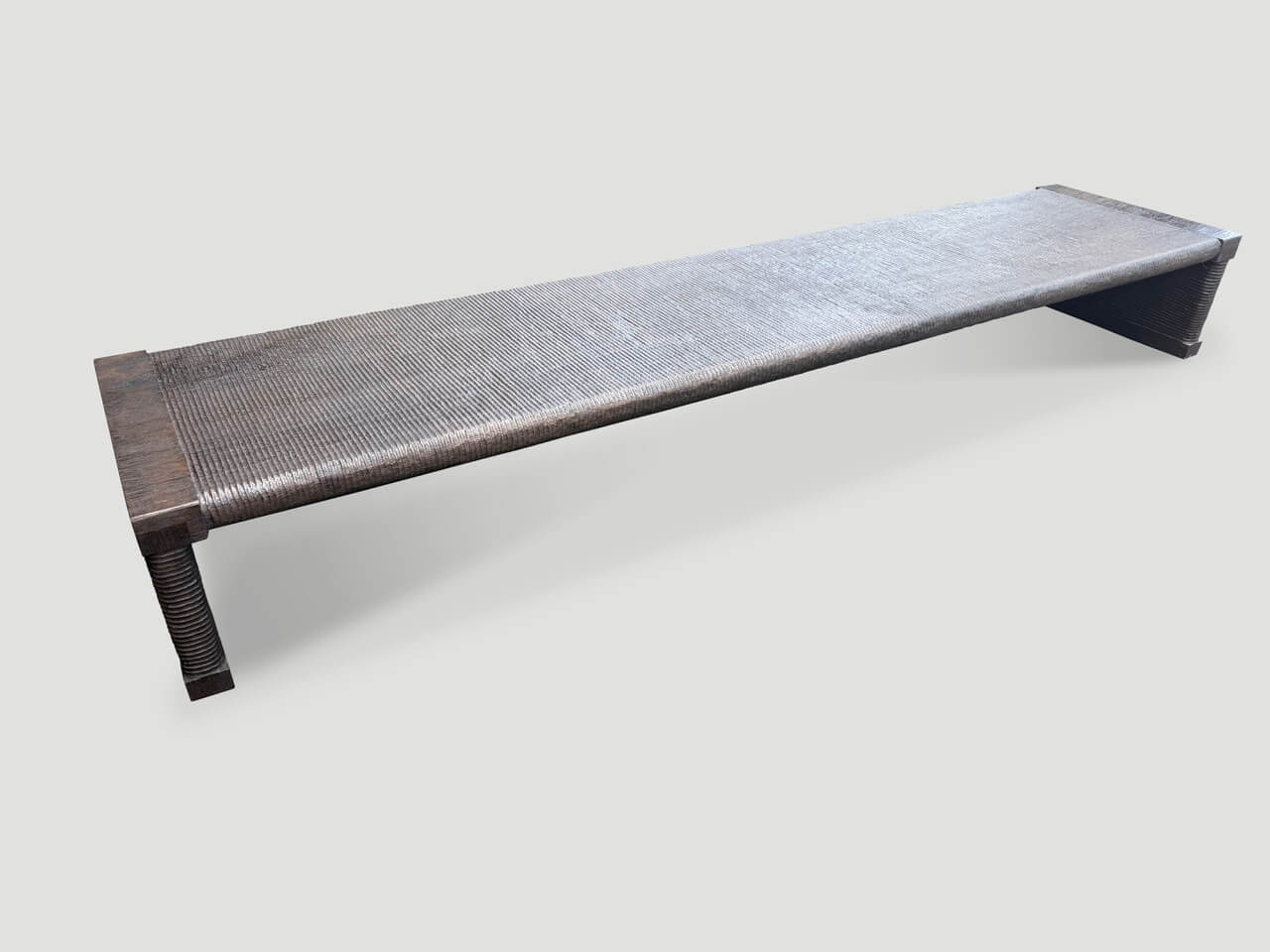 teak wood EXQUISITE MONUMENTAL COUTURE HAND CARVED BENCH