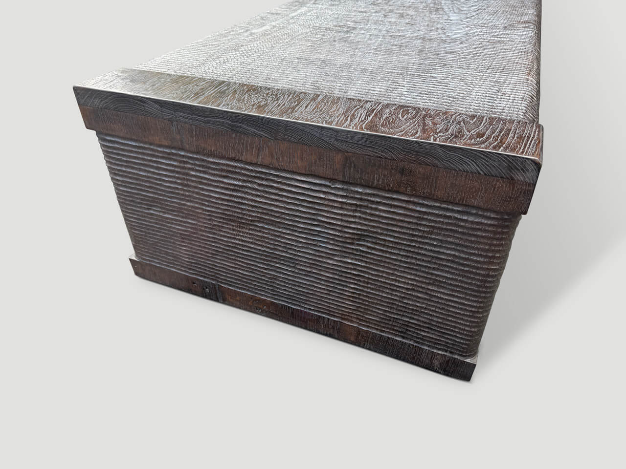 teak wood EXQUISITE MONUMENTAL COUTURE HAND CARVED BENCH
