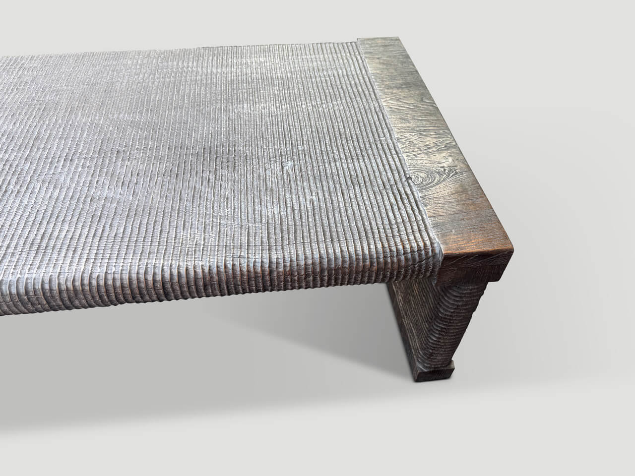 teak wood EXQUISITE MONUMENTAL COUTURE HAND CARVED BENCH